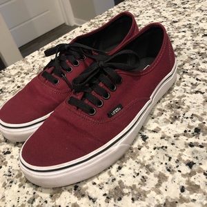 Women size 8.5 burgundy Vans